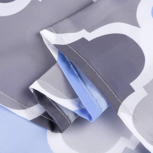 JRing Shower Curtain Polyester Fabric Waterproof Machine Washable with 12 Hooks 72x72 Inch