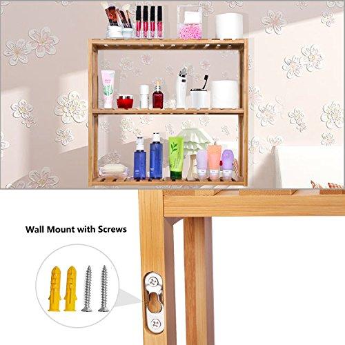 HBlife Bamboo 3-Tier Shelf Rack Utility Storage Organizing Plant Stand Multifunctional Bathroom Kitchen Living Room Holder Wall Mounted
