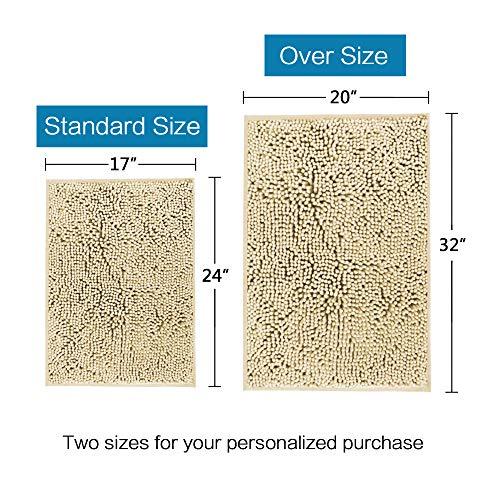 20x32 inch Oversize Bathroom Rug Shag Shower Mat Soft Texture Floor Mat Machine-Washable Bath mats with Water Absorbent Soft Microfibers Rugs for Kitchen, Navy