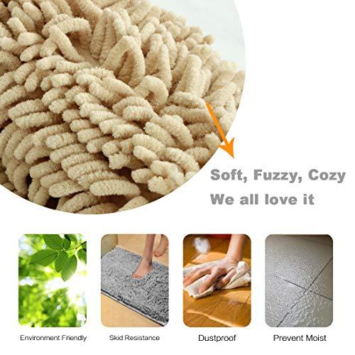 20x32 inch Oversize Bathroom Rug Shag Shower Mat Soft Texture Floor Mat Machine-Washable Bath mats with Water Absorbent Soft Microfibers Rugs for Kitchen, Navy