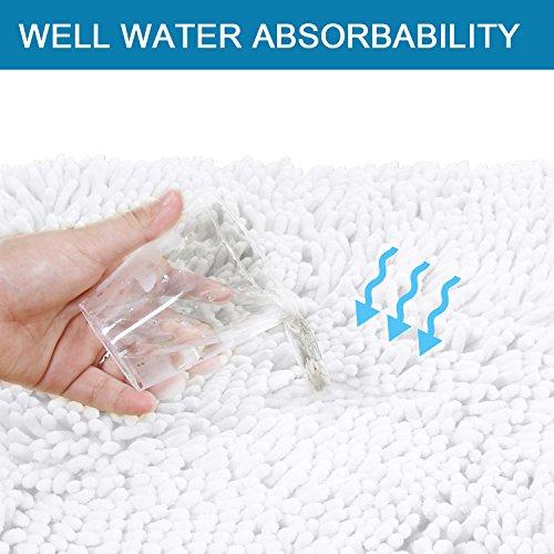 20x32 inch Oversize Bathroom Rug Shag Shower Mat Soft Texture Floor Mat Machine-Washable Bath mats with Water Absorbent Soft Microfibers Rugs for Kitchen, Navy
