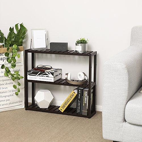 SONGMICS bamboo bathroom shelves, 3-Tier Adjustable Layer Rack, Bathroom Towel Shelf, Utility Storage Shelf Rack, Wall Mounted Organizer shelf, For Bathroom Kitchen Living Room Holder Natural UBCB13Y