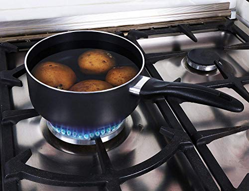 Utopia Kitchen 2 Quart Nonstick Saucepan with Glass Lid - Induction Bottom - Multipurpose Use for Home Kitchen or Restaurant