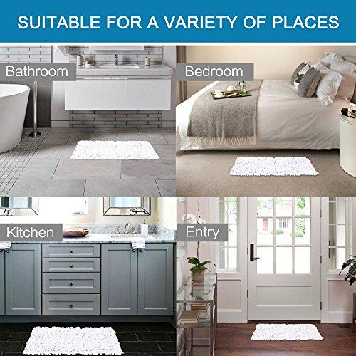 20x32 inch Oversize Bathroom Rug Shag Shower Mat Soft Texture Floor Mat Machine-Washable Bath mats with Water Absorbent Soft Microfibers Rugs for Kitchen, Navy