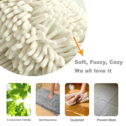 20x32 inch Oversize Bathroom Rug Shag Shower Mat Soft Texture Floor Mat Machine-Washable Bath mats with Water Absorbent Soft Microfibers Rugs for Kitchen, Navy