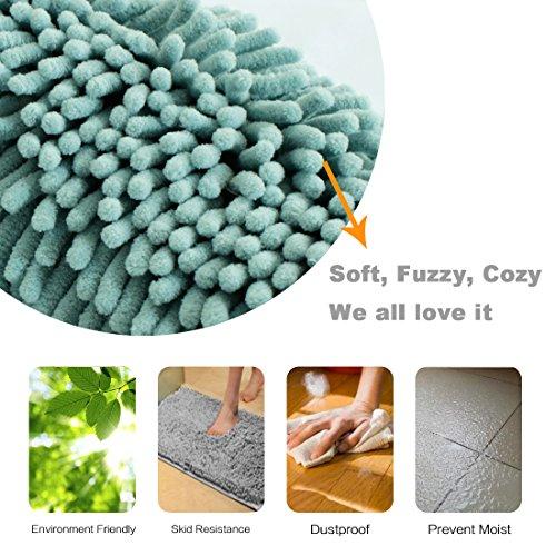 20x32 inch Oversize Bathroom Rug Shag Shower Mat Soft Texture Floor Mat Machine-Washable Bath mats with Water Absorbent Soft Microfibers Rugs for Kitchen, Navy