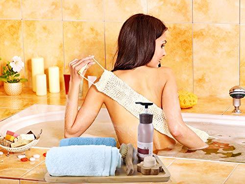 Bamboo Tray Bathroom Rectangle Serving Tray With Handles, 12 x 8.5" Serve Food Coffee or Tea at Home, Hotel & Restaurant By HTB