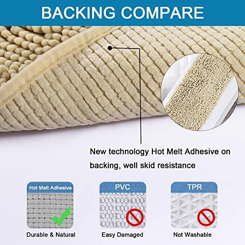 20x32 inch Oversize Bathroom Rug Shag Shower Mat Soft Texture Floor Mat Machine-Washable Bath mats with Water Absorbent Soft Microfibers Rugs for Kitchen, Navy