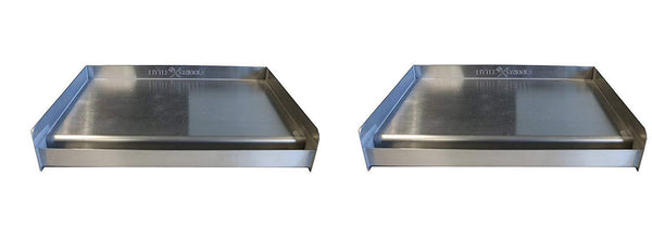 Little Griddle SQ180 100% Stainless Steel Universal Griddle with Even Heating Cross Bracing for Charcoal/Gas Grills, Camping, Tailgating, and Parties (18"x13"x3")