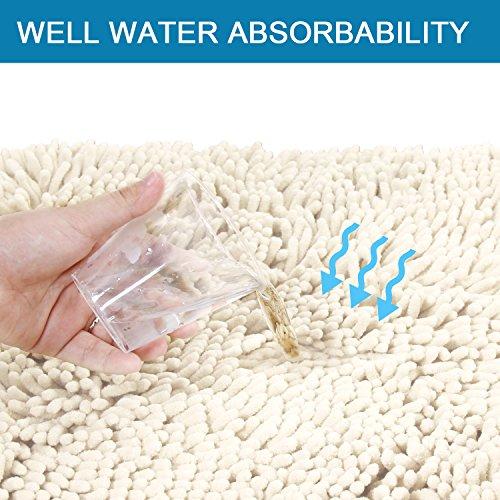20x32 inch Oversize Bathroom Rug Shag Shower Mat Soft Texture Floor Mat Machine-Washable Bath mats with Water Absorbent Soft Microfibers Rugs for Kitchen, Navy