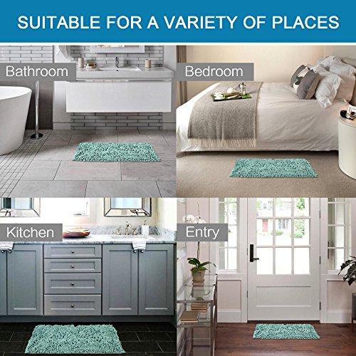 20x32 inch Oversize Bathroom Rug Shag Shower Mat Soft Texture Floor Mat Machine-Washable Bath mats with Water Absorbent Soft Microfibers Rugs for Kitchen, Navy