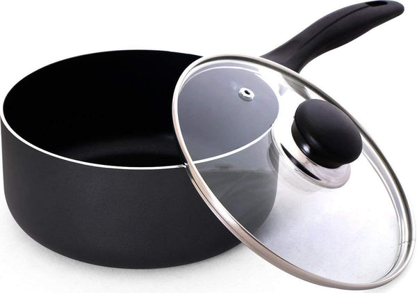 Utopia Kitchen 2 Quart Nonstick Saucepan with Glass Lid - Induction Bottom - Multipurpose Use for Home Kitchen or Restaurant