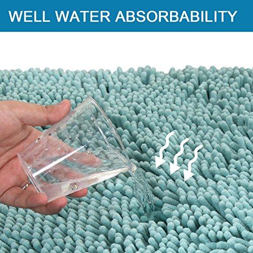20x32 inch Oversize Bathroom Rug Shag Shower Mat Soft Texture Floor Mat Machine-Washable Bath mats with Water Absorbent Soft Microfibers Rugs for Kitchen, Navy