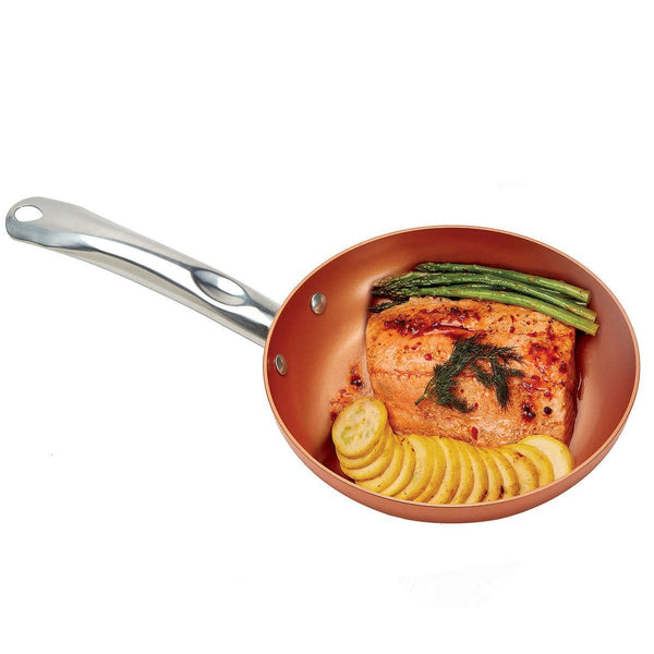 Copper Chef 10 Inch Round Frying Pan With Lid - Skillet with Ceramic Non Stick Coating. Perfect Cookware For Saute And Grill