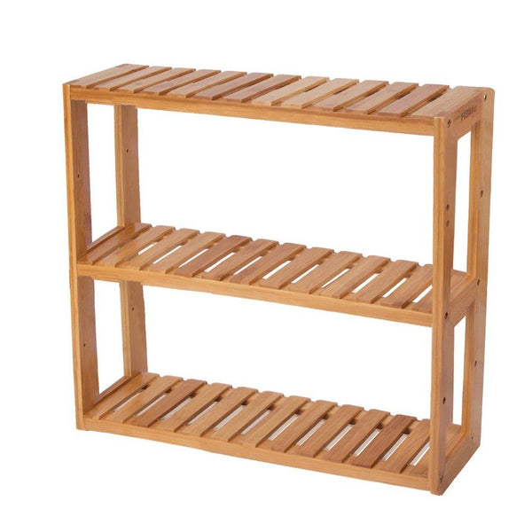 HBlife Bamboo 3-Tier Shelf Rack Utility Storage Organizing Plant Stand Multifunctional Bathroom Kitchen Living Room Holder Wall Mounted