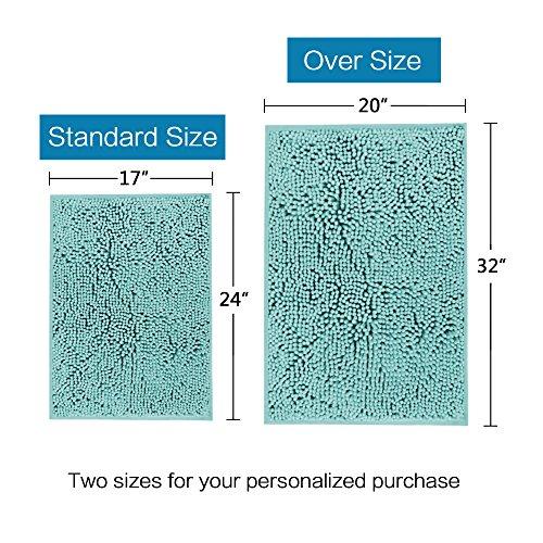 20x32 inch Oversize Bathroom Rug Shag Shower Mat Soft Texture Floor Mat Machine-Washable Bath mats with Water Absorbent Soft Microfibers Rugs for Kitchen, Navy