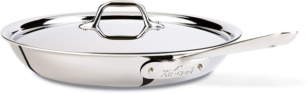 All-Clad 41126 Stainless Steel Fry Pan with Lid, Dishwasher Safe , Tri-Ply Bonded, 12 Inch Pan, Silver