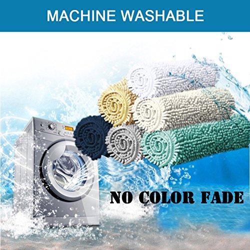 20x32 inch Oversize Bathroom Rug Shag Shower Mat Soft Texture Floor Mat Machine-Washable Bath mats with Water Absorbent Soft Microfibers Rugs for Kitchen, Navy