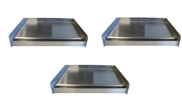 Little Griddle SQ180 100% Stainless Steel Universal Griddle with Even Heating Cross Bracing for Charcoal/Gas Grills, Camping, Tailgating, and Parties (18"x13"x3")