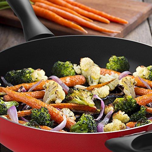 Vremi 15 Piece Nonstick Cookware Set - Durable Aluminum Pots and Pans with Cooking Utensils - Colorful Oven Safe and Multi Quart Enameled Saucepans Dutch Ovens and Fry Pans with Glass Lid