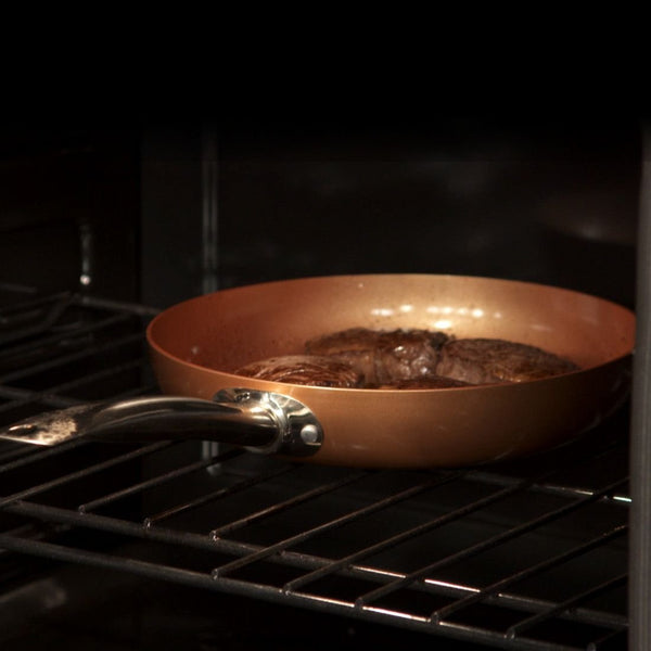 Copper Chef 10 Inch Round Frying Pan With Lid - Skillet with Ceramic Non Stick Coating. Perfect Cookware For Saute And Grill