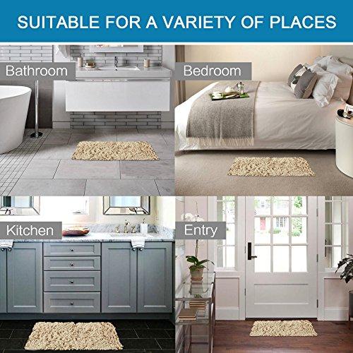 20x32 inch Oversize Bathroom Rug Shag Shower Mat Soft Texture Floor Mat Machine-Washable Bath mats with Water Absorbent Soft Microfibers Rugs for Kitchen, Navy