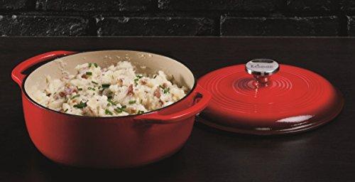 Lodge 6 Quart Enameled Cast Iron Dutch Oven. Classic Red Enamel Dutch Oven (Island Spice Red)