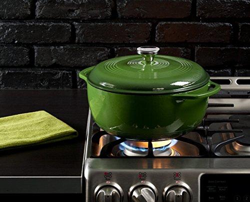 Lodge 6 Quart Enameled Cast Iron Dutch Oven. Classic Red Enamel Dutch Oven (Island Spice Red)