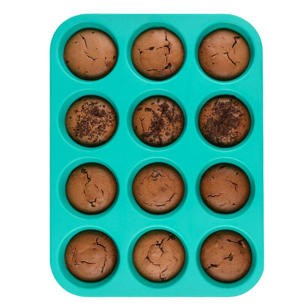Silicone Muffin Pan Cupcake Set - Mini 24 Cups and Regular 12 Cups Muffin Tin, Nonstick BPA Free Best Food Grade Silicone Molds with Bonus 12 Silicone Baking Cups
