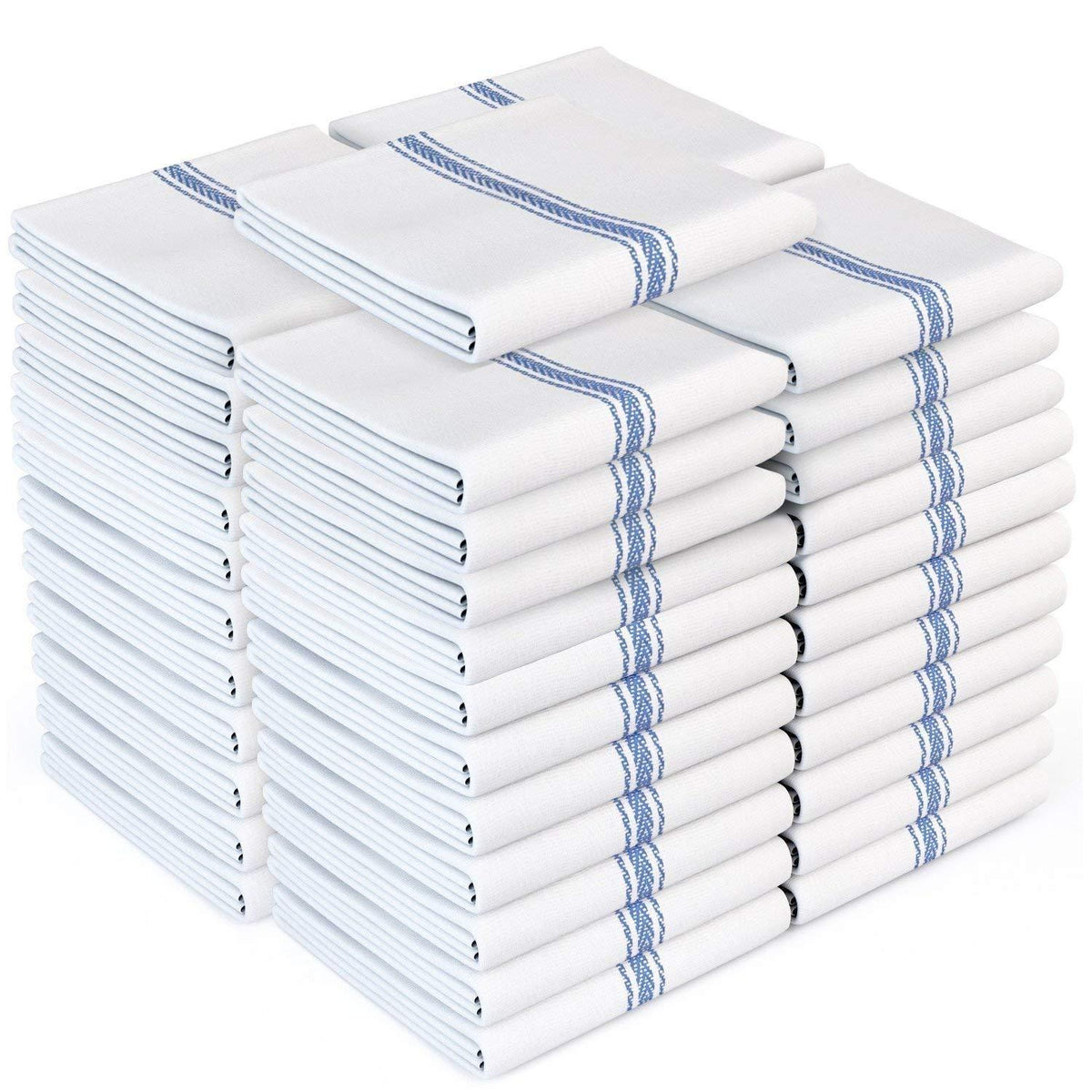 Zeppoli Classic White Kitchen Towels, 15Pack 100 Natural Cotton Dish