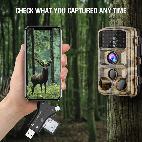Campark Trail Camera SD Card Viewer Compatible with iPhone iPad Mac or Android