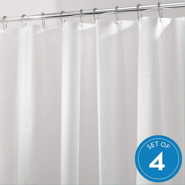 InterDesign PEVA Plastic Shower Bath Liner, Mold and Mildew Resistant for use Alone or with Fabric Curtain for Master, Kid's, Guest Bathroom, 72 x 72 Inches, White