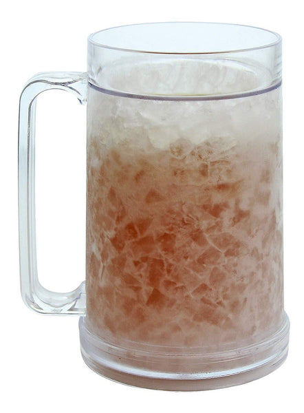 Double Wall Gel Frosty Freezer Mugs 16oz, Set of Two, Clear