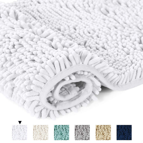 20x32 inch Oversize Bathroom Rug Shag Shower Mat Soft Texture Floor Mat Machine-Washable Bath mats with Water Absorbent Soft Microfibers Rugs for Kitchen, Navy