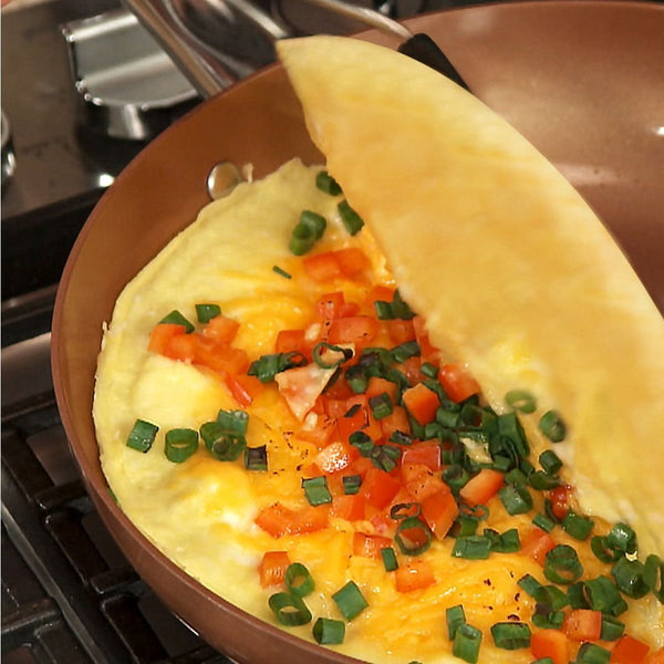Copper Chef 10 Inch Round Frying Pan With Lid - Skillet with Ceramic Non Stick Coating. Perfect Cookware For Saute And Grill