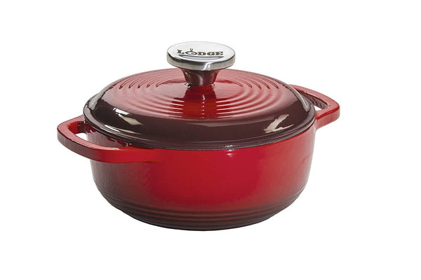 Lodge 6 Quart Enameled Cast Iron Dutch Oven. Classic Red Enamel Dutch Oven (Island Spice Red)