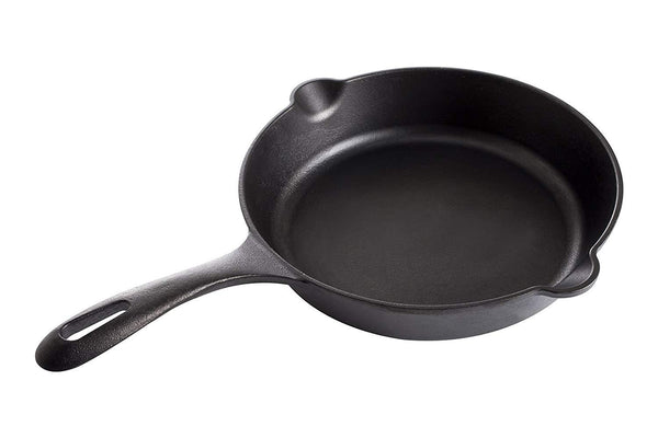 Large Pre-Seasoned Cast Iron Skillet by Victoria, 12-inch Round Frying Pan with Helper Handle, 100% Non-GMO Flaxseed Oil Seasoned, SKL-212