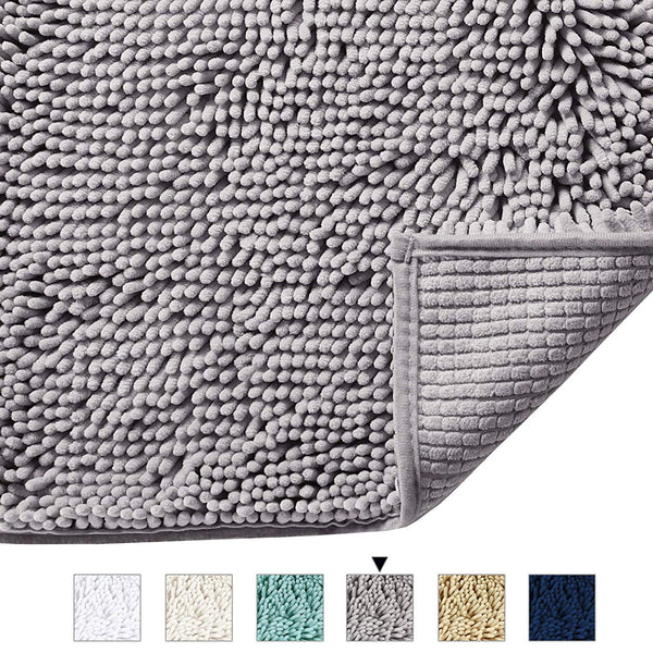 20x32 inch Oversize Bathroom Rug Shag Shower Mat Soft Texture Floor Mat Machine-Washable Bath mats with Water Absorbent Soft Microfibers Rugs for Kitchen, Navy