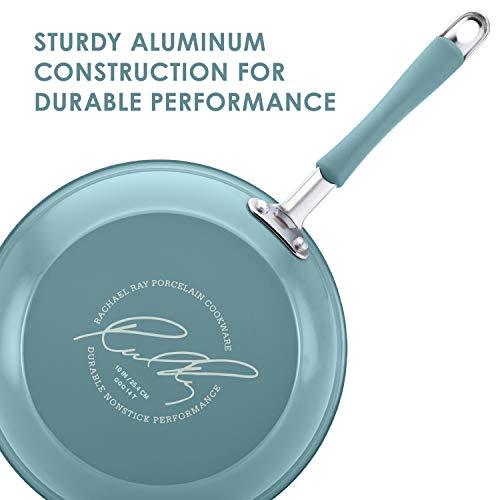Rachael Ray 16344 12-Piece Aluminum Cookware Set, Agave Blue