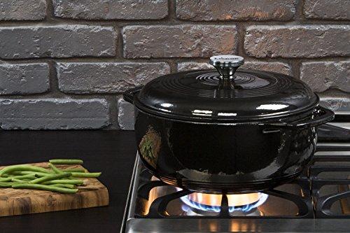 Lodge 6 Quart Enameled Cast Iron Dutch Oven. Classic Red Enamel Dutch Oven (Island Spice Red)