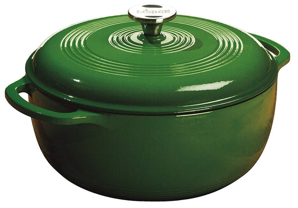 Lodge 6 Quart Enameled Cast Iron Dutch Oven. Classic Red Enamel Dutch Oven (Island Spice Red)