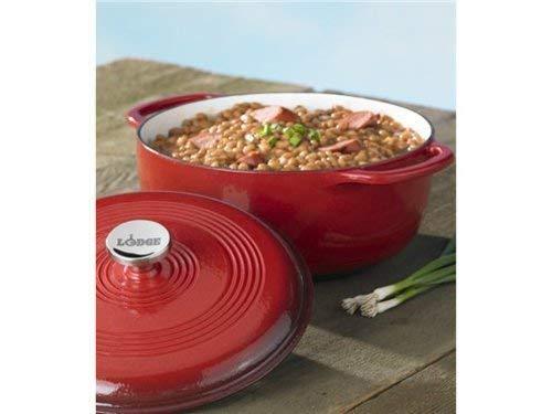 Lodge 6 Quart Enameled Cast Iron Dutch Oven. Classic Red Enamel Dutch Oven (Island Spice Red)