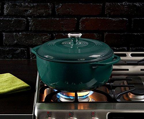Lodge 6 Quart Enameled Cast Iron Dutch Oven. Classic Red Enamel Dutch Oven (Island Spice Red)