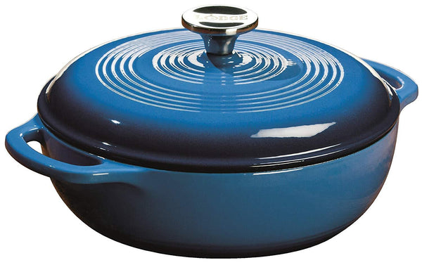 Lodge 6 Quart Enameled Cast Iron Dutch Oven. Classic Red Enamel Dutch Oven (Island Spice Red)