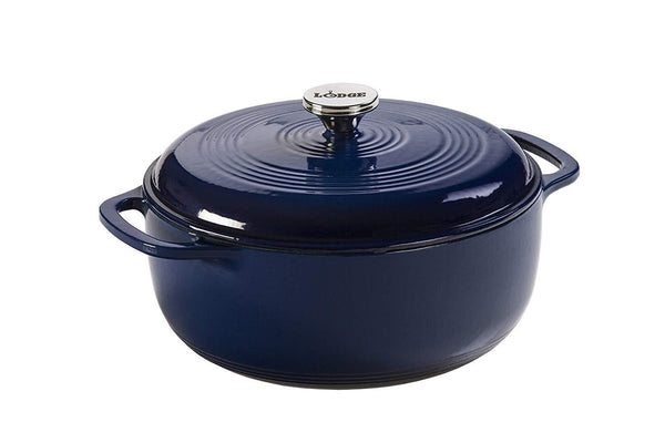 Lodge 6 Quart Enameled Cast Iron Dutch Oven. Classic Red Enamel Dutch Oven (Island Spice Red)