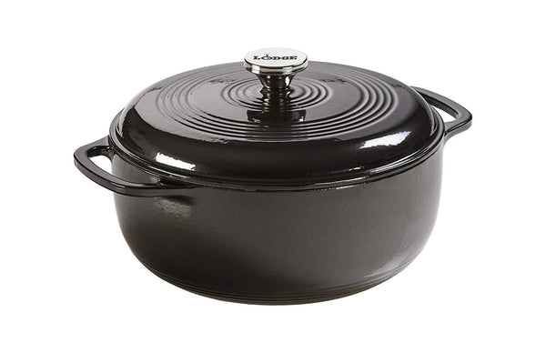 Lodge 6 Quart Enameled Cast Iron Dutch Oven. Classic Red Enamel Dutch Oven (Island Spice Red)