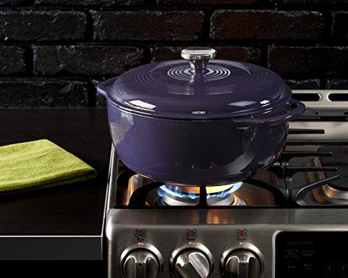 Lodge 6 Quart Enameled Cast Iron Dutch Oven. Classic Red Enamel Dutch Oven (Island Spice Red)