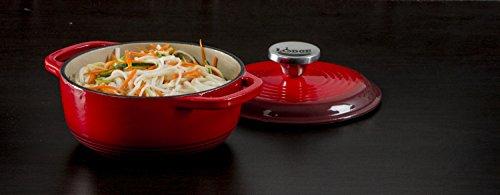 Lodge 6 Quart Enameled Cast Iron Dutch Oven. Classic Red Enamel Dutch Oven (Island Spice Red)
