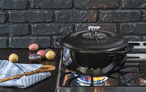 Lodge 6 Quart Enameled Cast Iron Dutch Oven. Classic Red Enamel Dutch Oven (Island Spice Red)