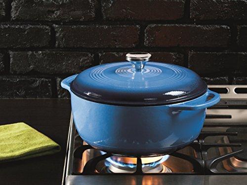 Lodge 6 Quart Enameled Cast Iron Dutch Oven. Classic Red Enamel Dutch Oven (Island Spice Red)